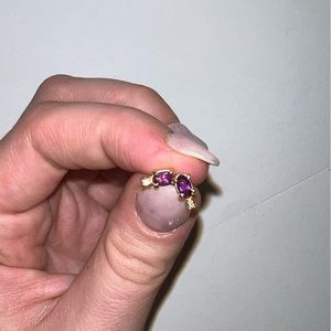 Amethyst and diamond studs